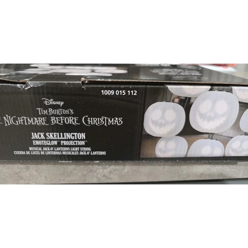 Nightmare Before Christmas Jack Skellington Pumpkin Musical String Light Set New